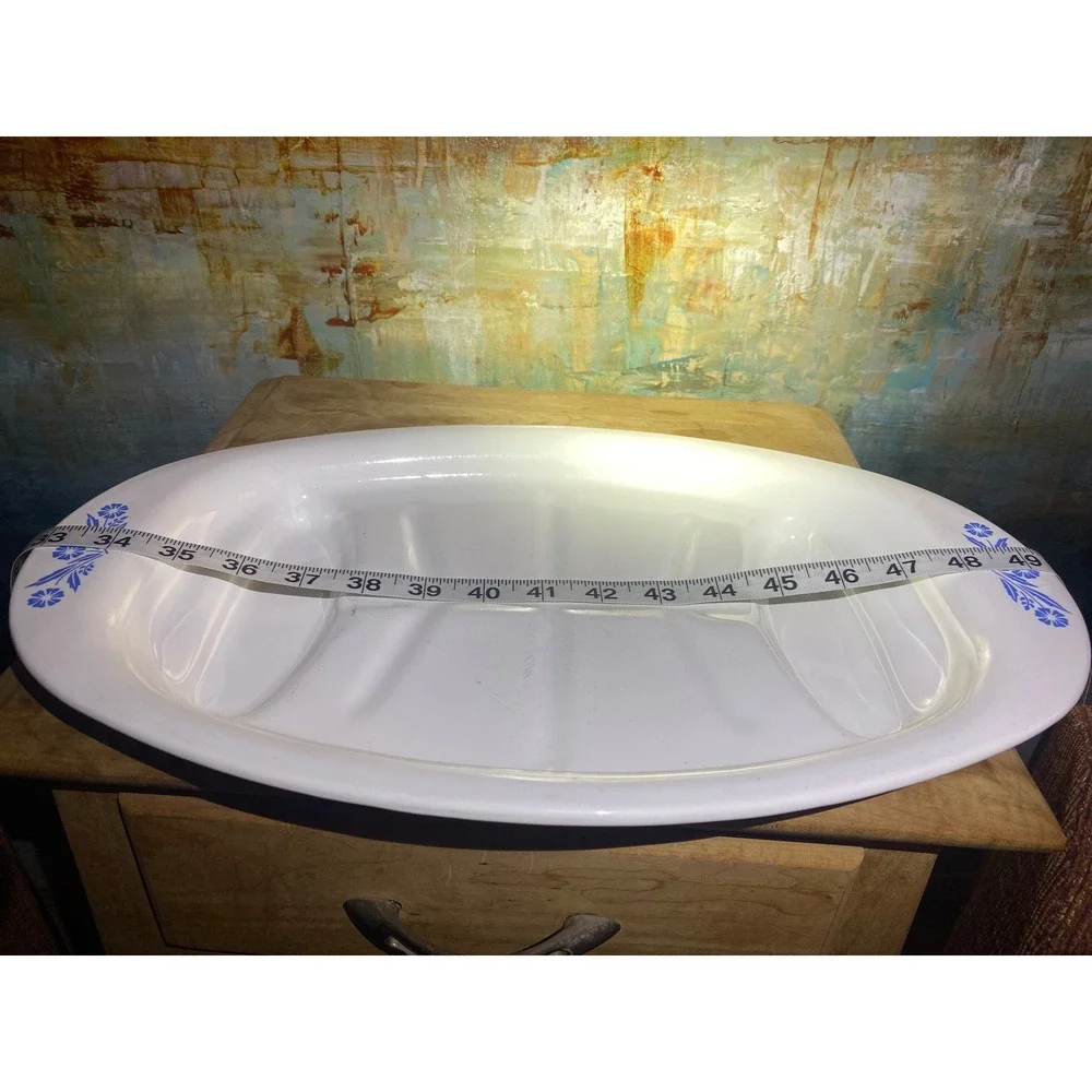 Vintage Corning Ware Blue Cornflower P-19 Tree and Well Meat Platter 16 Inch USA